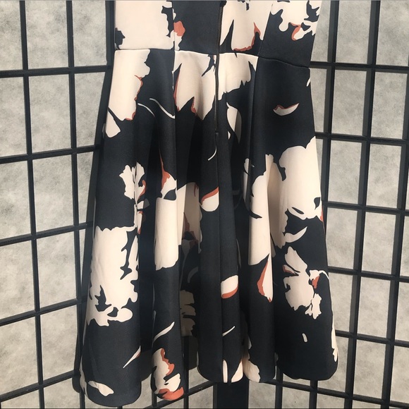 NWT Anthropologie Black & White Floral Scuba Dress - Picture 4 of 9